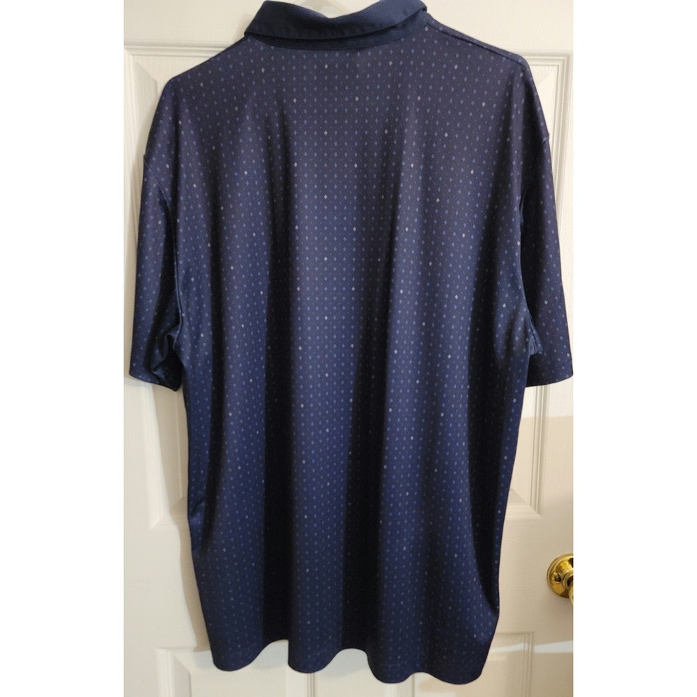Ben Hogan Performance Polo Shirt Mens XL Navy Blue Geometric Diamond Golf Top - Picture 11 of 12